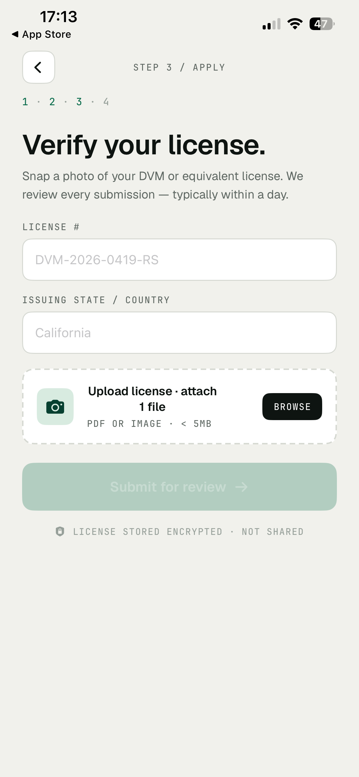Verify your license