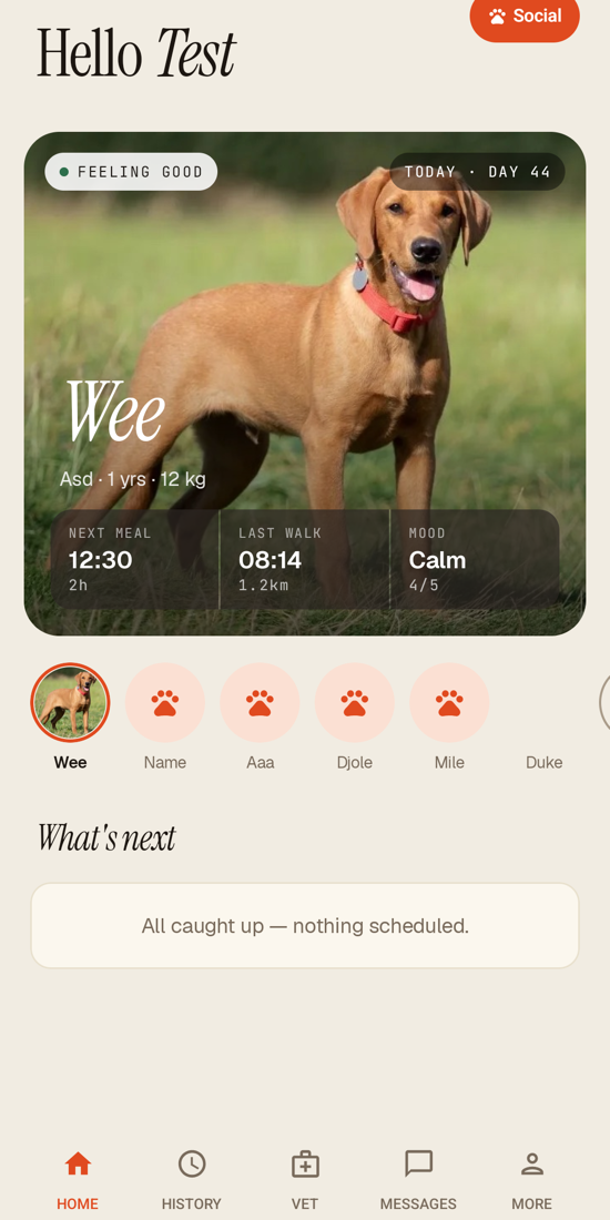 PetBookIQ home screen